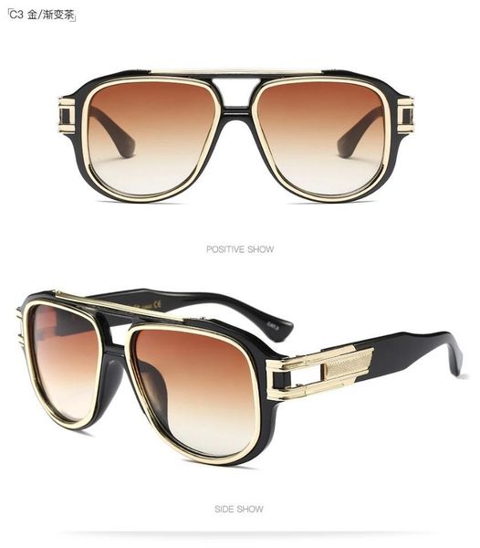 

the latest selling popular fashion mens sunglasses square plate metal combination frame uv400 lens with box kb0824, White;black