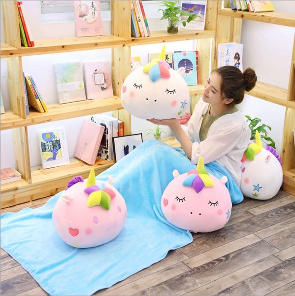 Unicorn Plush Toy With Blanket Cartoon Animal Pillow Blanket Sets