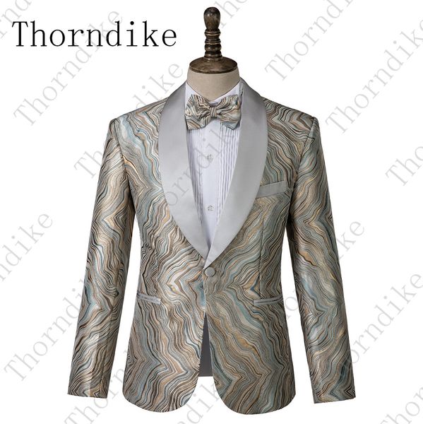 

торндайк мужская luxury wave pattern blazer пиджак one button шаль лацкане жаккарда blazer для званый ужин свадьба пром, White;black