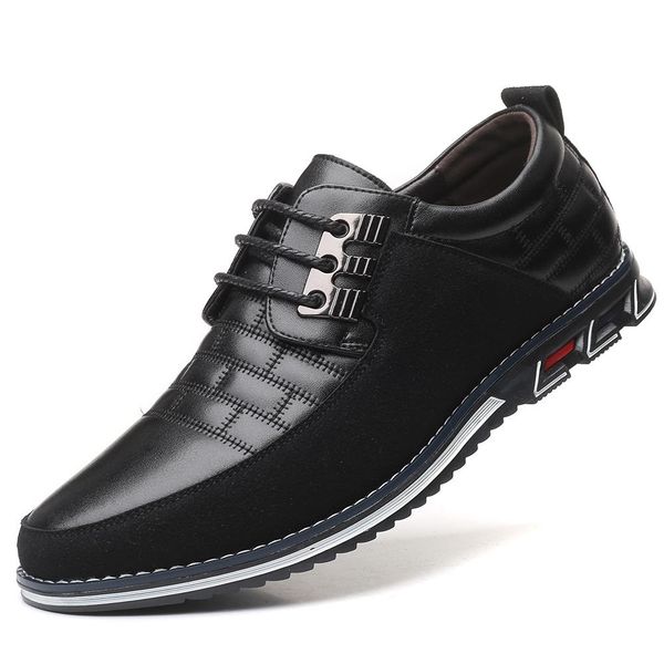 

2019 new big size 38-48 oxfords leather men shoes fashion casual slip on formal business wedding dress shoes men drop shipping, Black