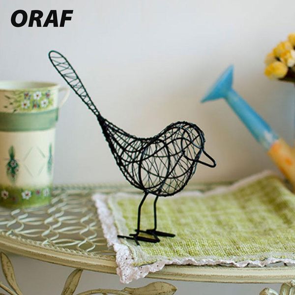 Acheter Fil Oiseau Artisanat Contemporain Fer Blanc Noir Bleu Cadeau Ameublement Ornements Artificiel Bureau Ornement De Bureau C19041501 De 645