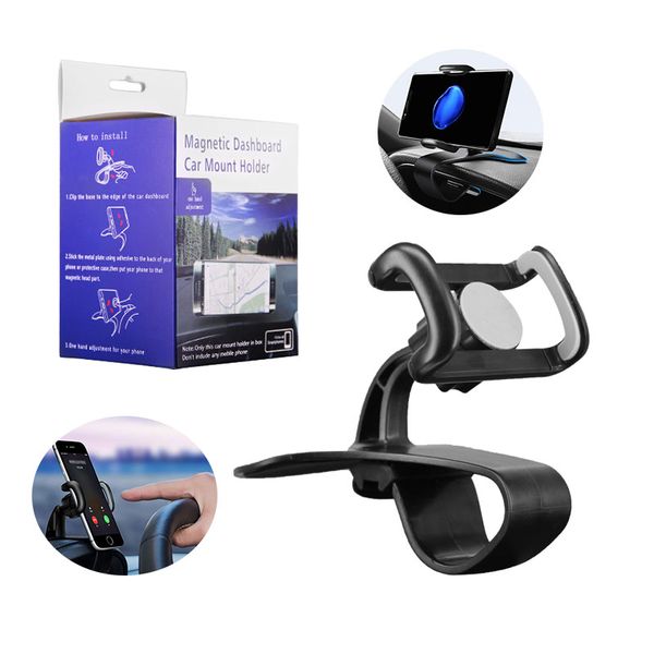 

Car Mount Holders Universal Windshield Air Vent Dashboard Cell Phone Holder Bracket Support 360 Degree Rotation Car Stands With Strong Clamp