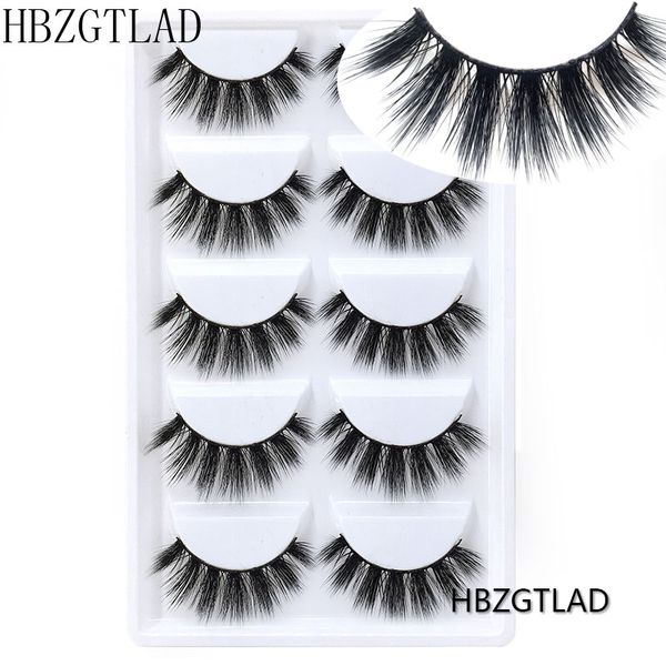 

2018 new 5 pairs 100% real mink eyelashes 3d natural false eyelashes 3d mink lashes soft eyelash extension makeup kit cilios 812