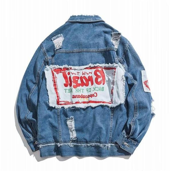 

jackets men 2018 boyfriend denim jacket women basic coat oversized hip hop jeans jacket lapel single breasted casual fall, Black;brown