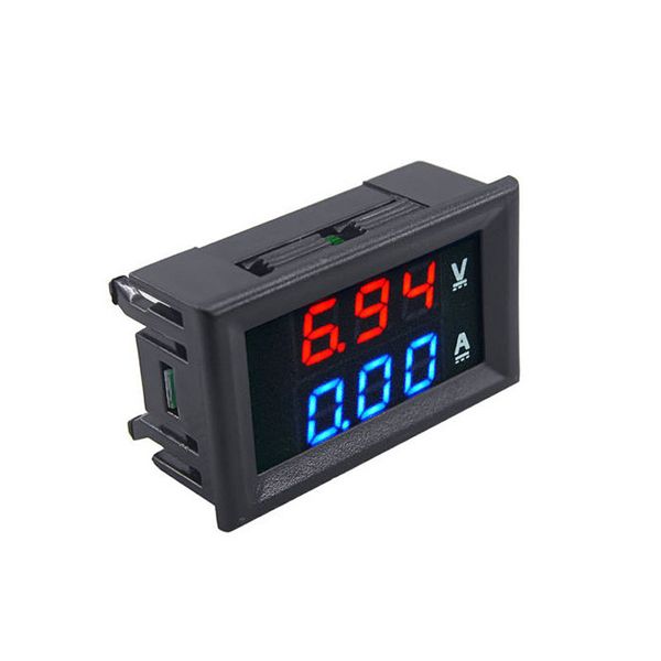 

1pcs mini digital voltmeter ammeter dc 100v 10a panel amp volt voltage current meter tester 0.28" blue red dual led display