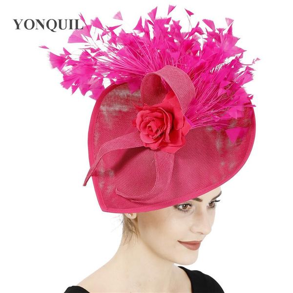 

new pink wedding hat fascinators bridal elegant fashion headpiece headband for women party dinner derby cocktail millinery zverr, White