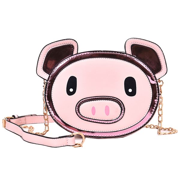 

cute pig design box style pu stitching plush fashion ladies shoulder bag handbag women bag