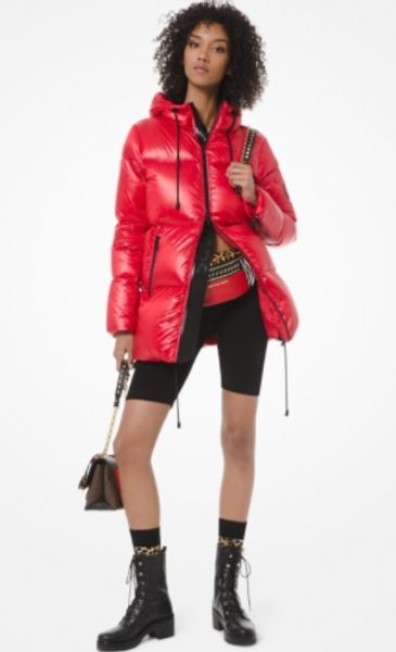 michael kors parka womens red