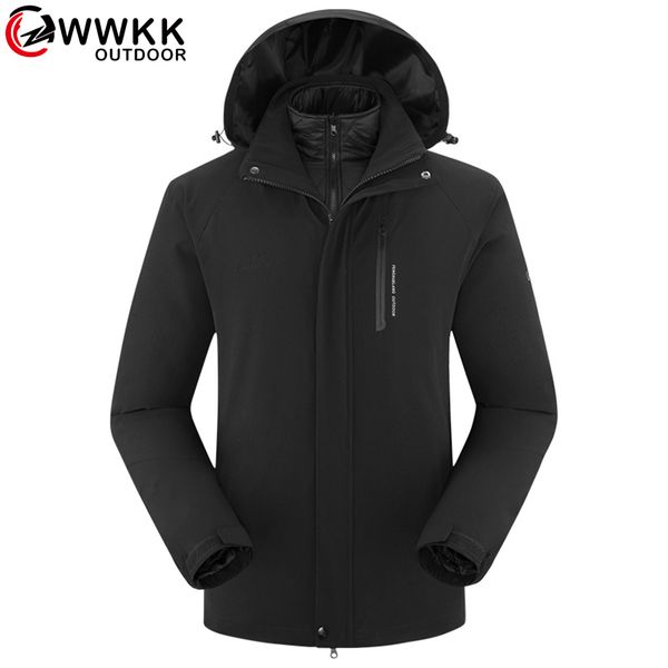 

women/men winter 2 pieces jackets outdoor sport waterproof thermal hiking ski camping climbing female jacket windbreaker outwear, Blue;black