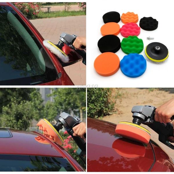 

11 pcs 3/4/5/6/7" buffing sponge polishing pad kit set for car polisher buffer oct whosale&dropship