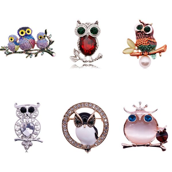 

originality owl brooch cartoon rhinestone oil dripping combine california needle xiao qin high archives animal pin, Gray