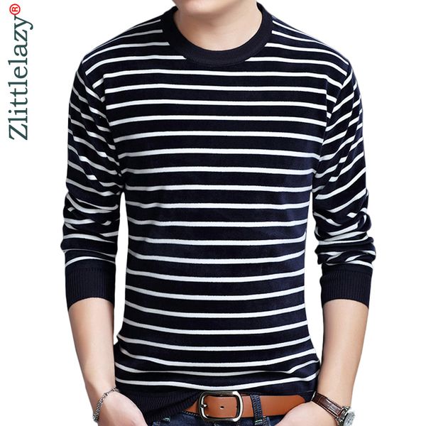 

2019 new designer pullover striped men sweater dress thick winter warm jersey knitted sweaters mens wear slim fit knitwear 50550, White;black