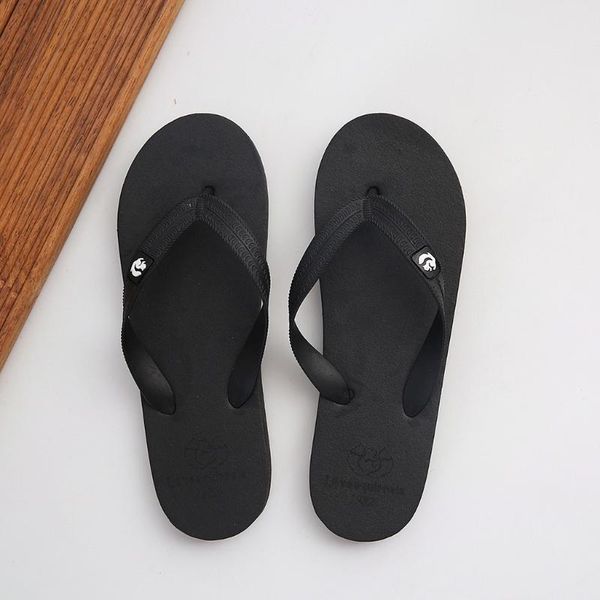

summer fashion men's flip flop outdoor male sandals shoes lightweight flat anti-skidding slide casual slippers plus size, Black
