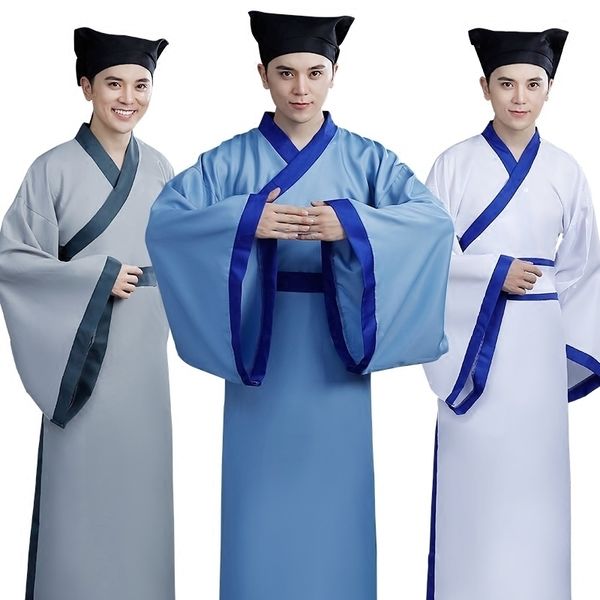 

scholar costume male clothing ancient hanfu film chinese traditional stage costume performance clothing, Black;red