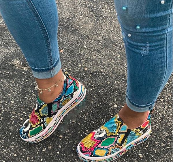 

puimentiua women flats snake pattern mixed women casual shoes torridity flat shoes loafers flats zapatos de mujer, Black