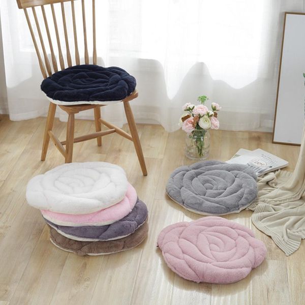 

hobbylane 45x45cm plush rose sofa chair seat cushion tatami mats non-slip cushion