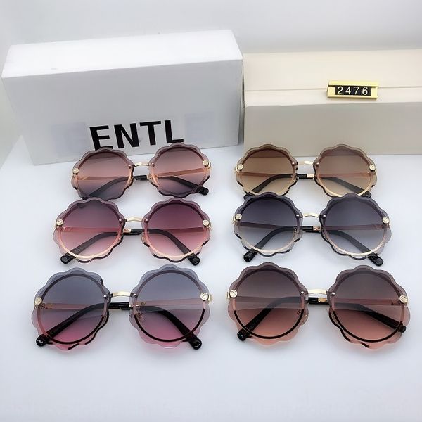 

frameless sun flower-shaped sun metal wave cutting ladies sunglasses elegant all-match glasses 2476, White;black