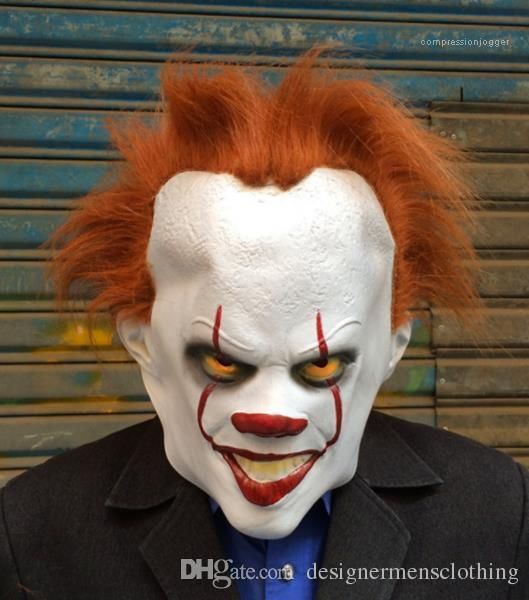 

cos head cover electroplating mask cosplay costume movie stars party stage clown latex mask clown echo mask, Silver