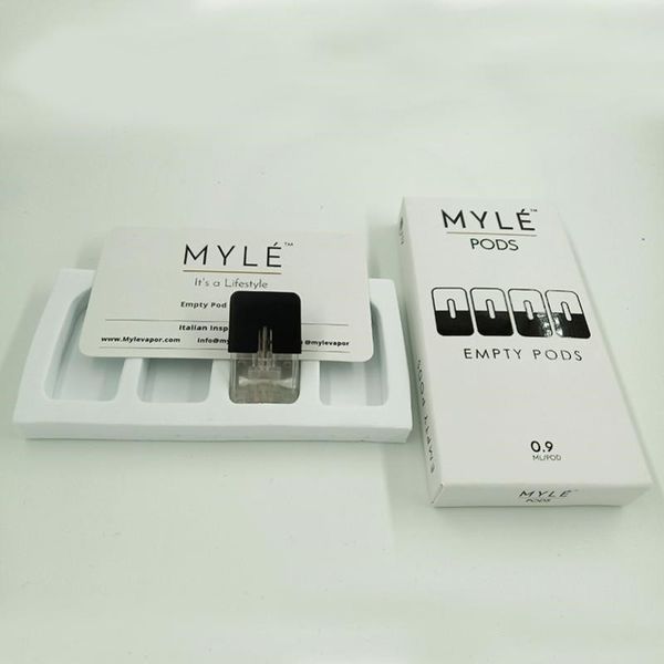 

Высокое качество MOQ 10 Vape Бобов Myle Пустых стручков Совместимость для устройства Myle батареи 4 пакета Пустых Myle Бобы нового packagefor Ecig
