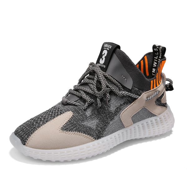 

2020 кроссовки мужская обувь дышащая легкая мужская повседневная обувь высокое качество удобная шнуровка сетка мода размер 44, Black