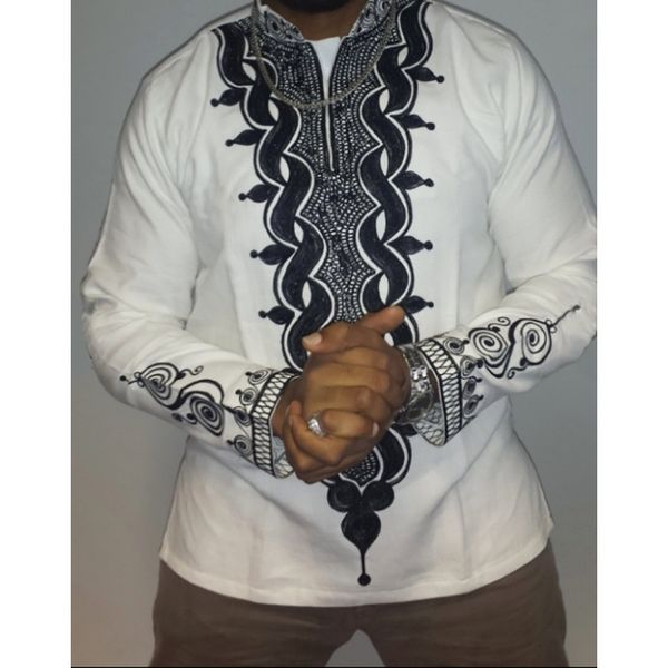 

riche bazin african clothing african men dashiki riche for men maxi clothing summer white shirt print style plus size, Red