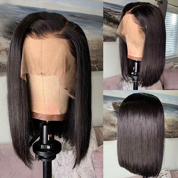 

bob wig short lace front human hair wigs with pre plucked hairline lace wig for black women malaysian remy hair