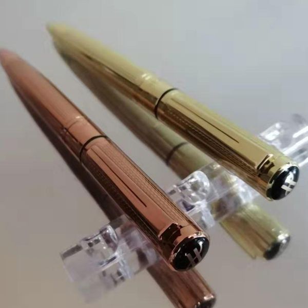 

2020 latest super luxury pen gold rose gold fine touch point texture water crossing metal writing ball point pen precious gift, Blue;orange