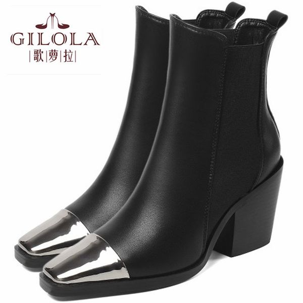 

new women winter fashion ankle boots pointed toe slip on high heel short women boots woman #y0076091q, Black