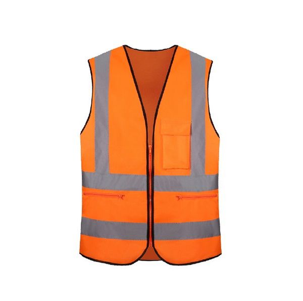 

hook and loop & zipper pocket polyester reflective safety vest, Black;blue