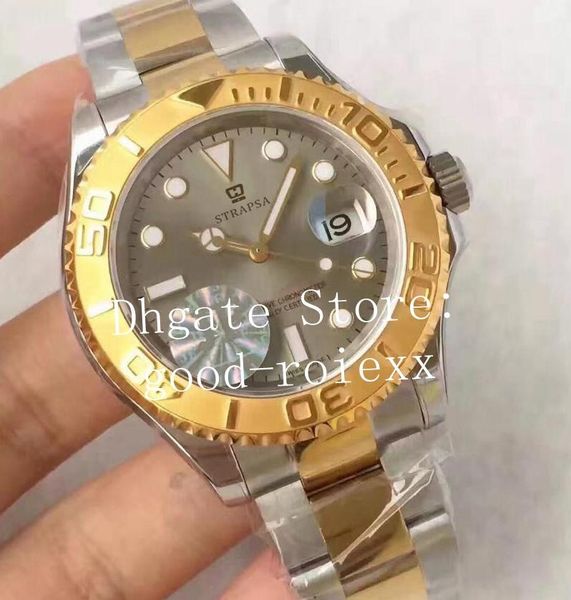 

super quality men's watch mens automatic eta 2836 sapphire men calendar yellow gold 16623 superlative 40mm divers luxury wristwatches, Slivery;brown