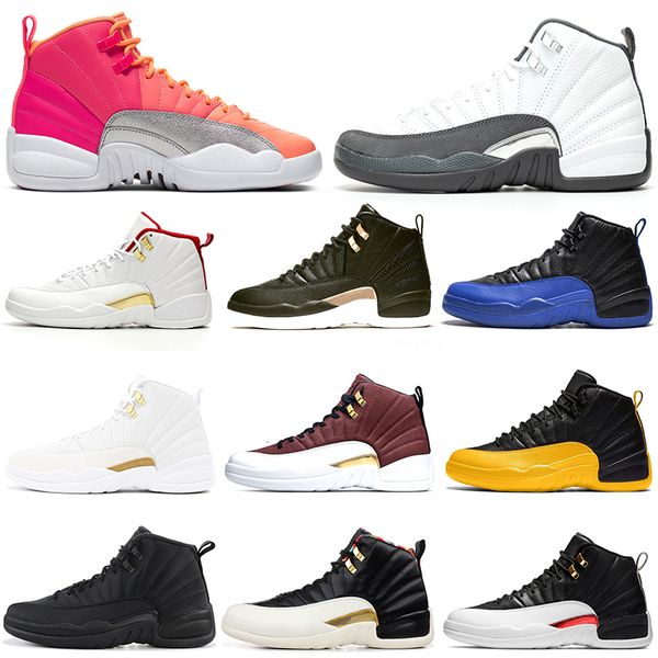 

12s men basketball shoes 12 punch game royal reptile dark grey reverse taxi playoffs mens trainers sports sneakers 7-13