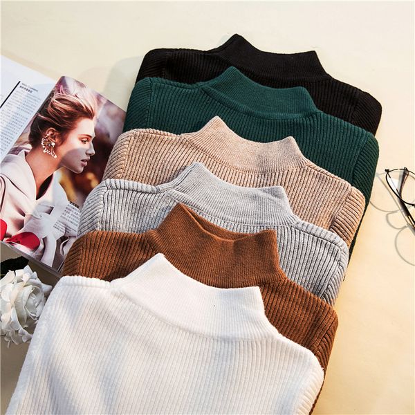 

sweaters and high-collar women wear women's autumn and winter jackets at will. korean fashion new jumper sweaters in, White;black