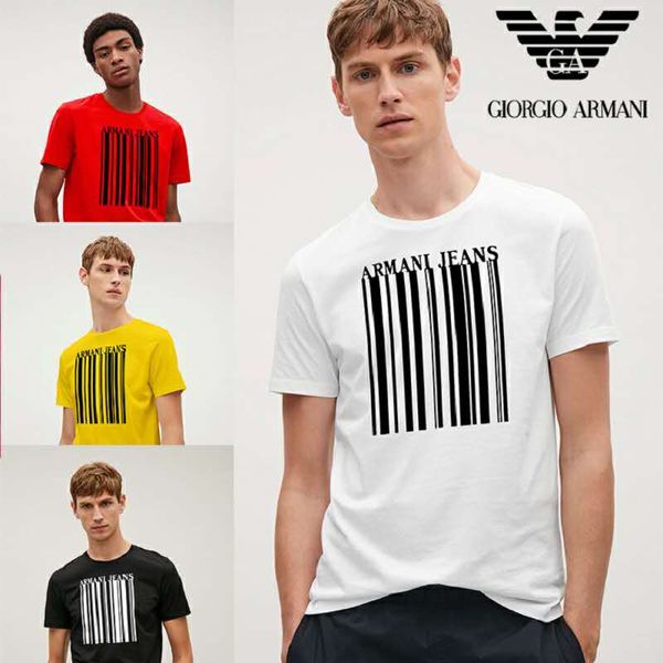 Men Round Neck Short Sleeve Summer Stripes Pure Cotton Tee Shirts