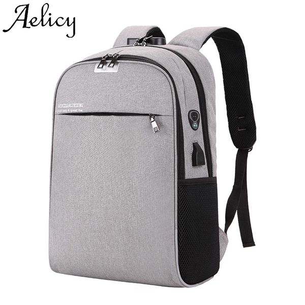 

aelicy usb bag casual bag backpack travel business backpack travel solid phone pocket