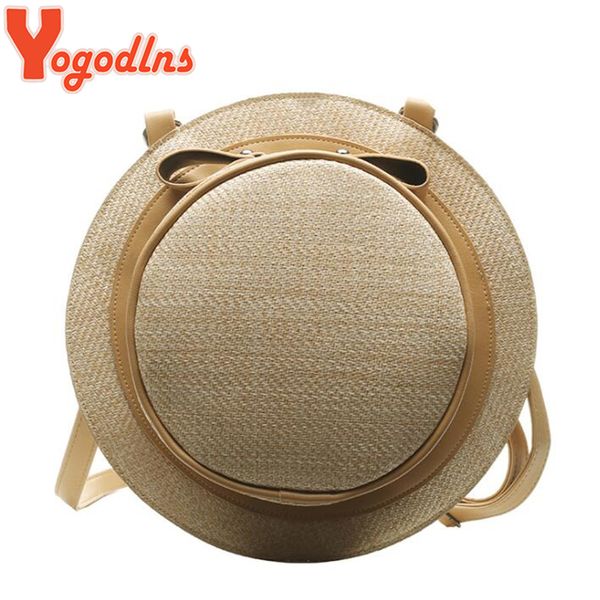 

yogodlns handmade summer beach crossbody сумка круглого hat форма стро сумка на ремень для женщин маленьких девочек путешествия сумки артист