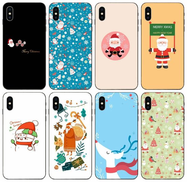 

tongtrade] painted christmas tree elk snowman case for apple iphone 11 pro x xs max 8s 7s 6s 5 galaxy s20 s10 5g huawei p30 htc one m7 case