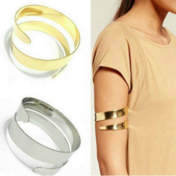 

arm bracelet 2019 summer new adjustable bangles women gold color arm cuff armlet armband bracelet punk jewelry, Black