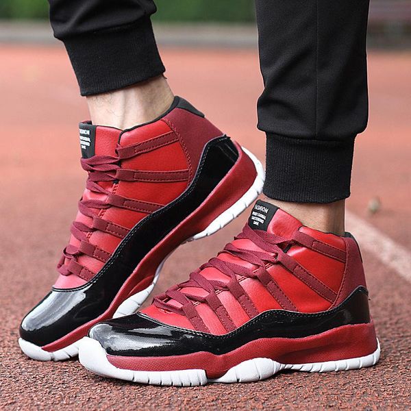 

2020 autumn new men's shoes' high-men's board shoes casual sports shoes shock-absorbing basketball shoes breathable size, Black