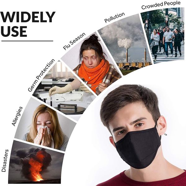 

регулируемая маска для лица anti-dust pm2. 5 фильтрация хлопчатобумажная маска с носовой частью взрослые цвет случайный без вставки фильтра