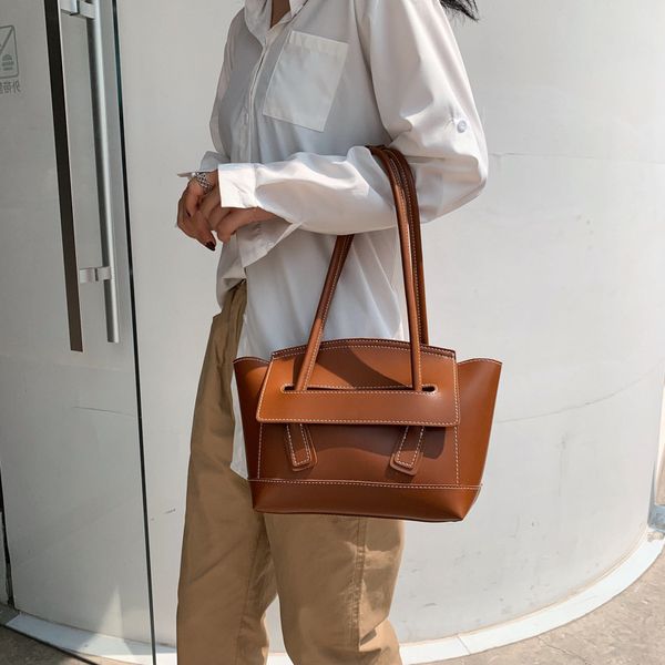

2020 new women's shoulder bag european and american solid color big bag fashion ladies handbag shoulder tote