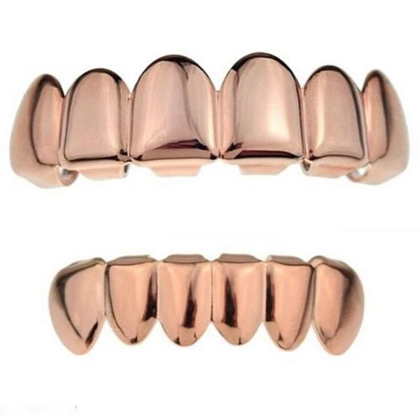 Moda-Personalità Zanne Denti Oro Argento Oro rosa Denti Grillz Oro False Denti Imposta Griglie da vampiro Per le donne Griglie dentali Gioielli