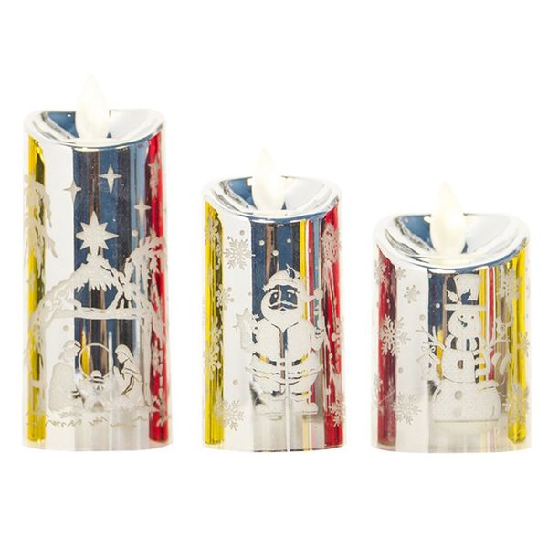 

3x small simulation candlestick candle wind light creative christmas decor new