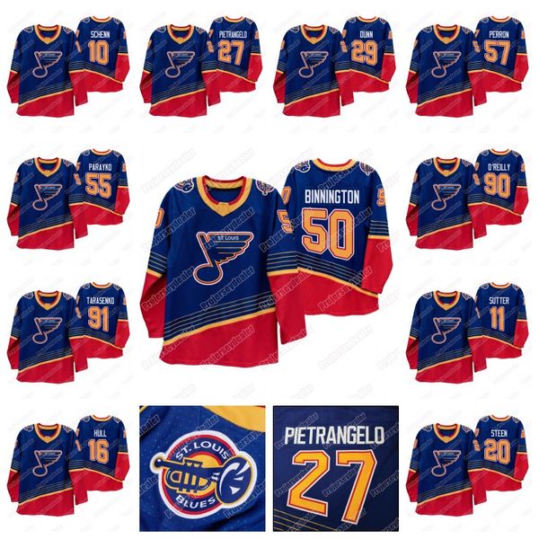 

St. Louis Blues 90s Vintage Champions Jersey Binnington Vladimir Tarasenko OReilly Pietrangelo Schenn Steen Brett Hull Brian Sutter Jersey