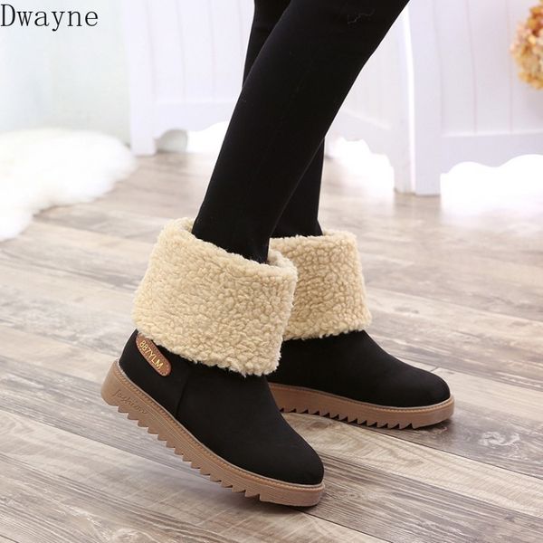 

2019 autumn new snow boots women fashion simple solid color plus velvet comfortable warm casual boots, Black