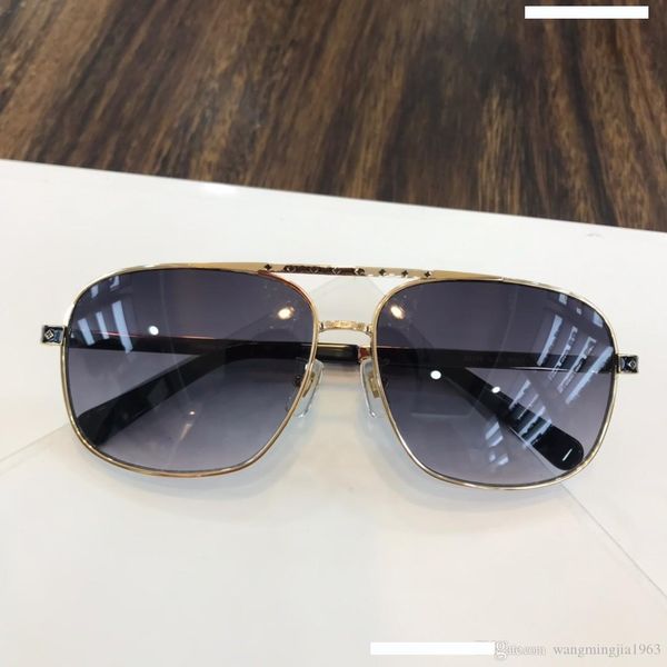 

popular classic men outdoor sunglasses attitude gold square design frame uv400 protection eyewear vintage summer style 0709 with box, White;black