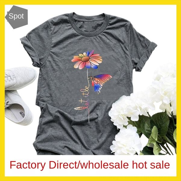 

let it be letter short sleeve round collar casual t-shirt female let it be letter short sleeve round collar casual t-shirt female, White