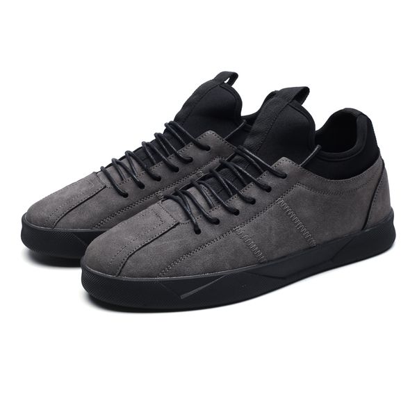 

vintage suede leather men shoes oxford casual classic sneakers plus velvet for male comfortable footwear big size 39-44 %1111, Black