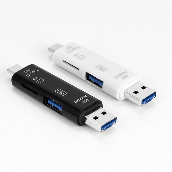 

2019 new otg multi-function card reader micro-usb 3.1 type-c tf adapter for android pc multi-card reader mobile sd/tf otg reader mobile dock