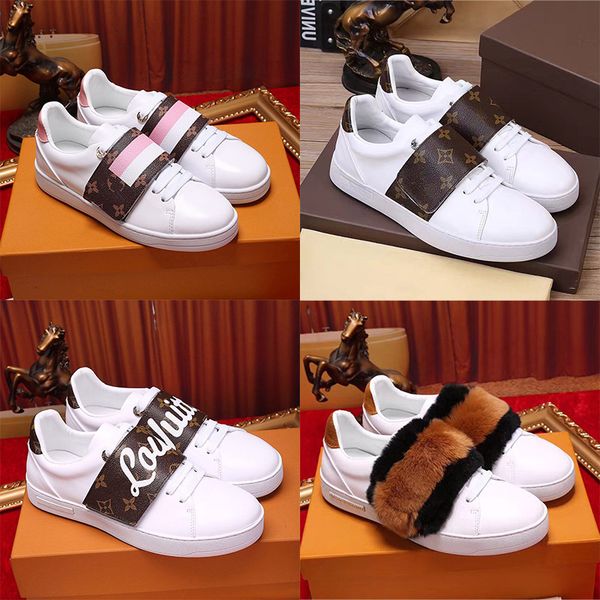 

2019 Mens Luxury Designer Low Top Casual Shoes Frontrow Stellar Rivoli Brown Leather Womens Brand Fashion Designers Trainer With Box
