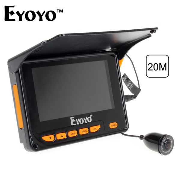 

eyoyo 20m hd 1000tvl underwater ice fishing camera video fish finder 4.3" lcd 8pcs ir led 140 degrees angle